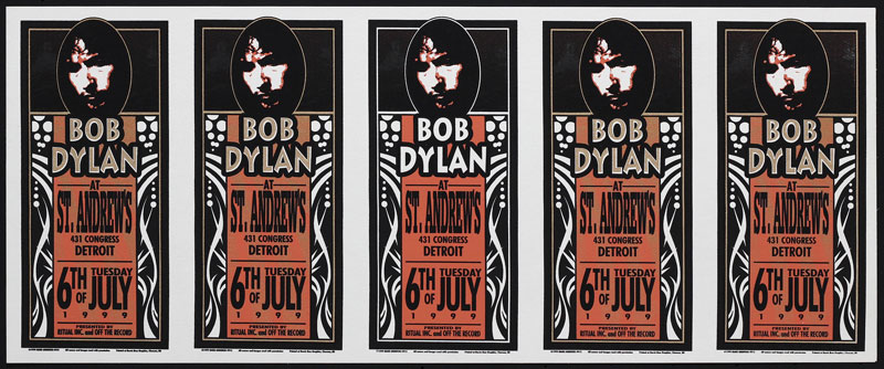 Mark Arminski Bob Dylan Uncut Handbill Sheet