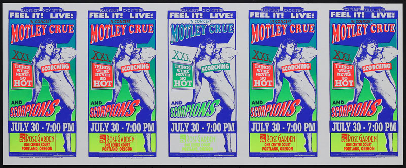 Mark Arminski Motley Crue - Scorpions Uncut Handbill Sheet