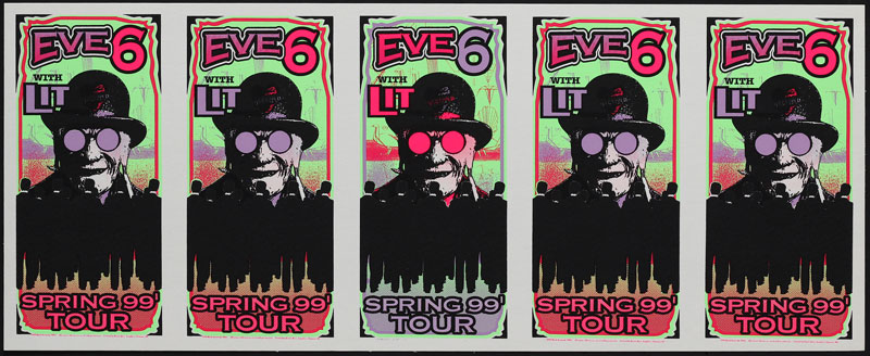 Mark Arminski Eve 6 and Lit - Spring Tour 1999 Uncut Handbill Sheet