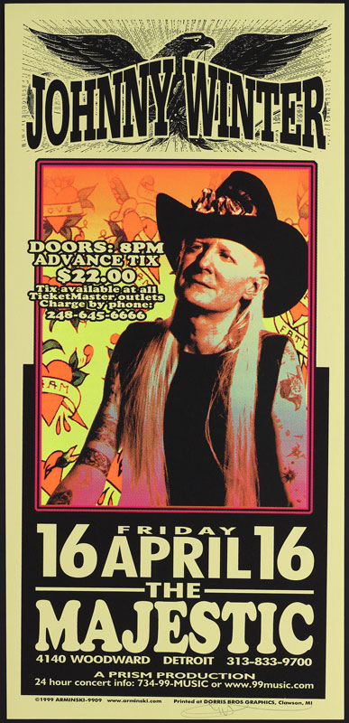 Mark Arminski Johnny Winter Poster