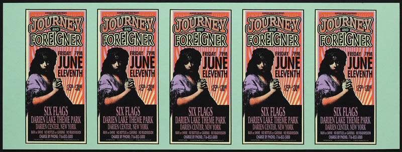 Mark Arminski Journey and Foreigner Uncut Handbill Sheet