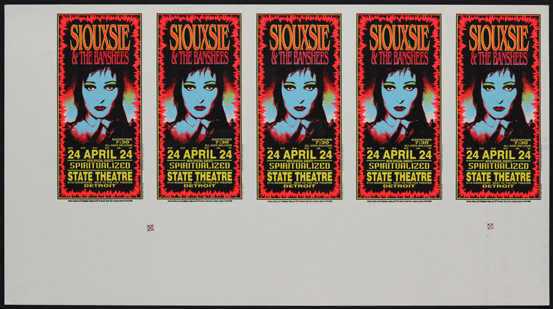 Mark Arminski Siouxsie & The Banshees Uncut Handbill Sheet