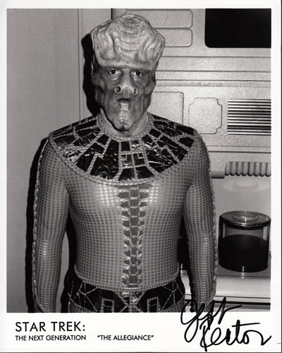 Jeff Rector as Alien of Star Trek: The Next Generation - The Allegiance Autographed Photo