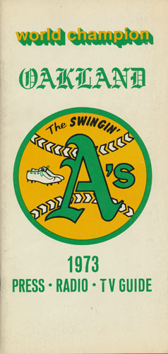 1973 Oakland A's Baseball Media Guide