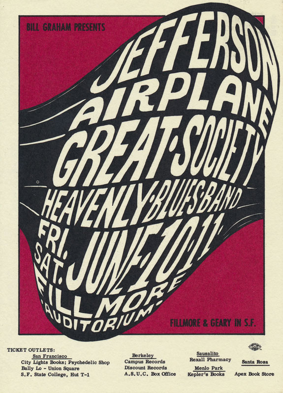 BG 102 1966 Jefferson Airplane Fillmore Poster Wes Wilson BG10 BG10