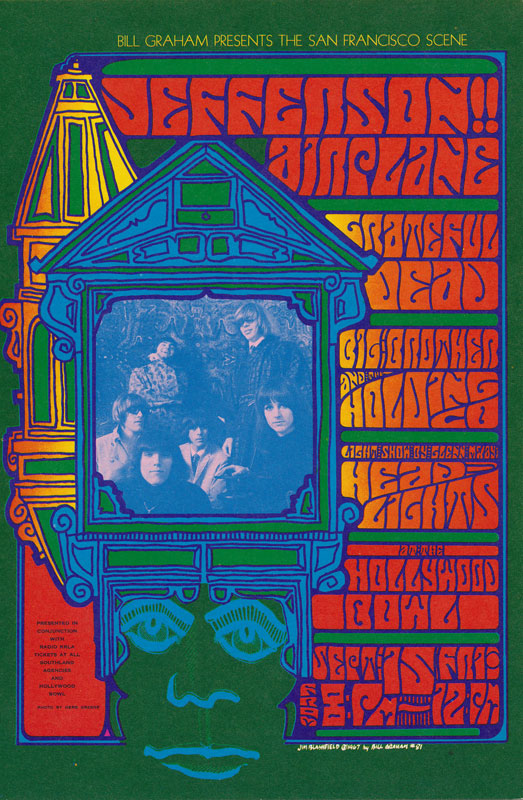 BG # 81 Jefferson Airplane Fillmore postcard - blank back BG81