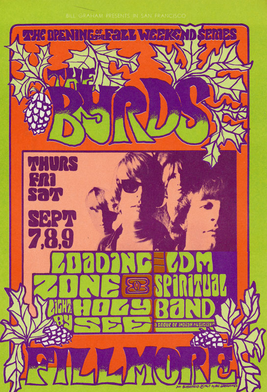 BG # 82 Byrds Fillmore postcard - stamp back BG82