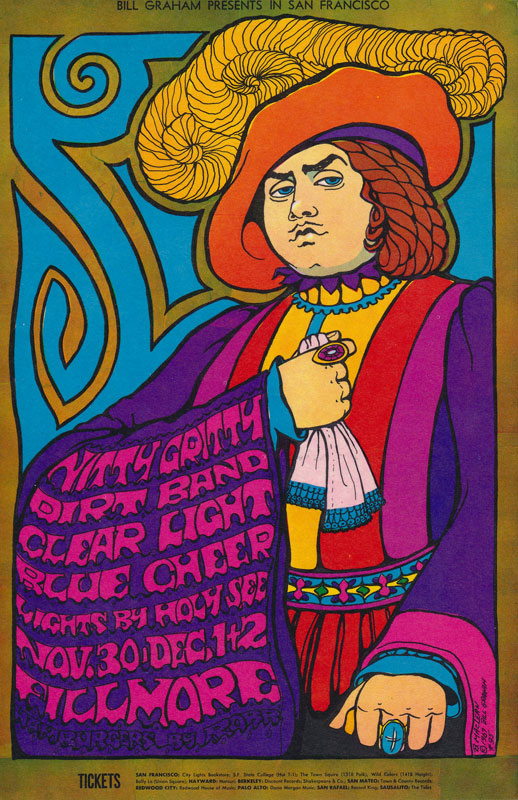 BG # 95 Nitty Gritty Dirt Band Fillmore postcard - stamp back BG95
