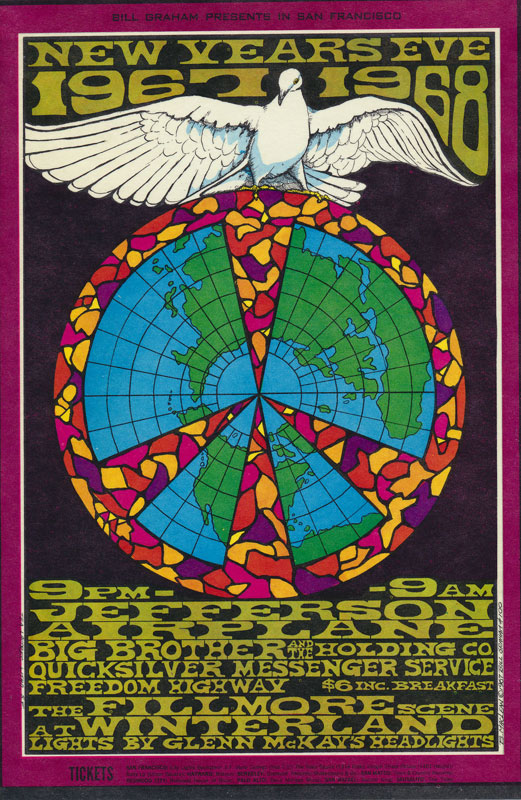 BG # 100 Jefferson Airplane Fillmore postcard - stamp back BG100