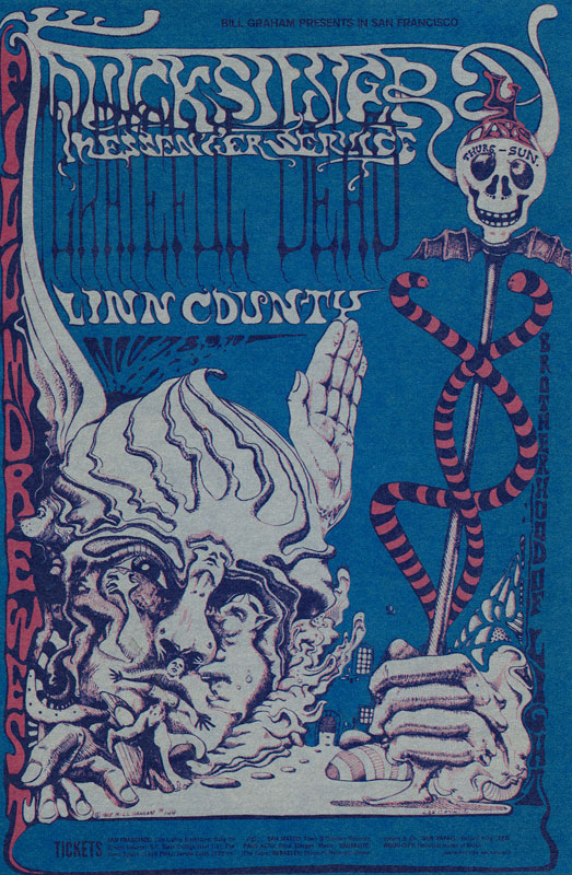 BG # 144 Quicksilver Messenger Service Fillmore postcard - ad back BG144