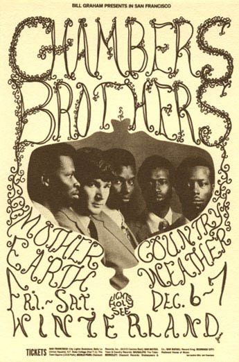 BG # 148A Chambers Brothers Fillmore postcard - blank back BG148A