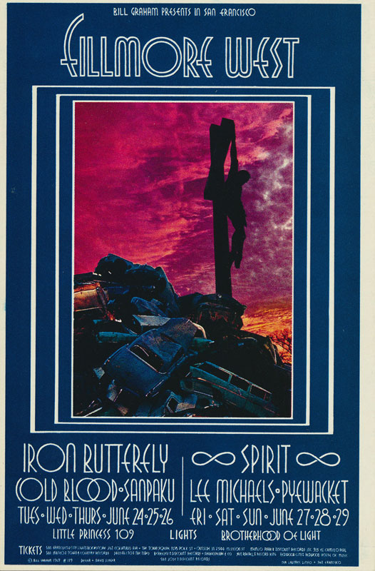 BG # 179 Iron Butterfly Fillmore postcard - ad back BG179