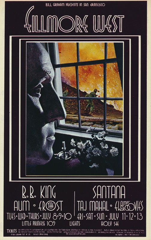 BG # 181 B.B. King Fillmore postcard - ad back BG181