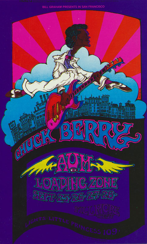 BG # 193 Chuck Berry Fillmore postcard - ad back BG193