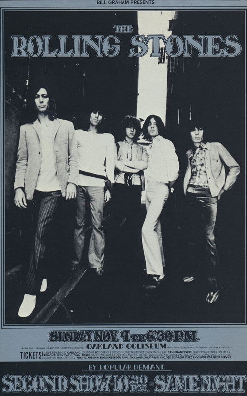 BG # 201 Rolling Stones Fillmore postcard - blank back BG201