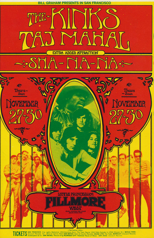 BG # 204 Kinks Fillmore postcard - ad back BG204