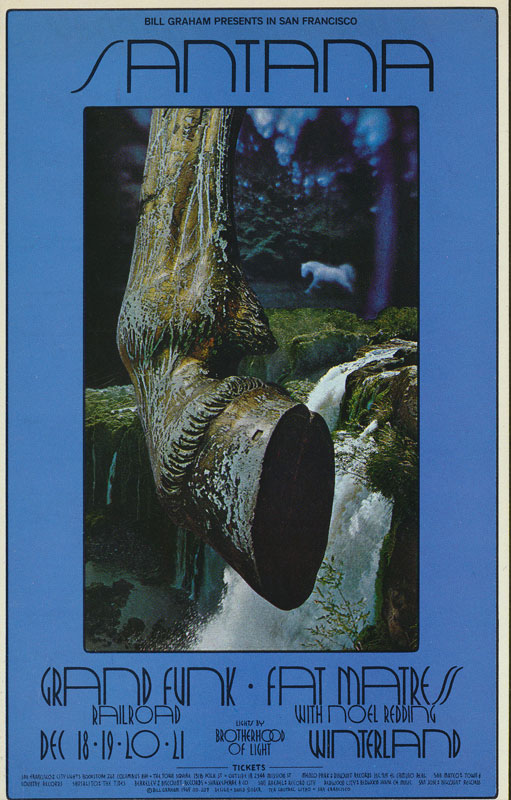 BG # 207 Santana Fillmore postcard - ad back BG207