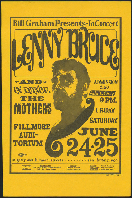 BG # 13 Lenny Bruce Fillmore Handbill BG13