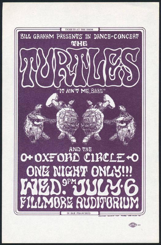 BG # 15 Turtles Fillmore Handbill BG15