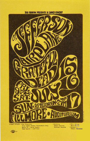 BG # 17 Jefferson Airplane Fillmore Handbill BG17