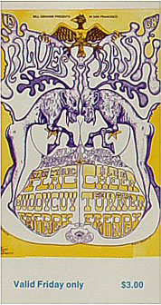 BG # 128 Electric Flag Fillmore Friday ticket BG128