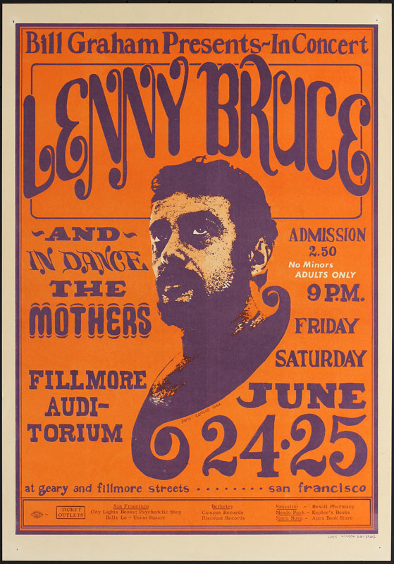 BG # 13-1 Lenny Bruce Fillmore Poster BG13