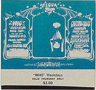 BG # 133 The Who Fillmore Thursday ticket BG133