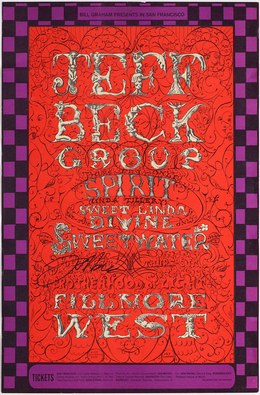 BG # 148-1 Jeff Beck Group Fillmore Poster BG148