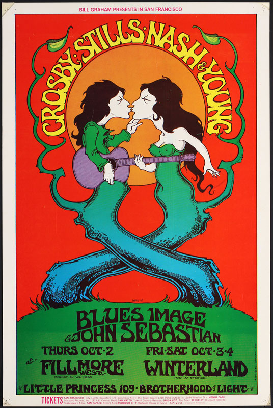 BG # 194-1 Crosby Stills Nash & Young Fillmore Poster BG194