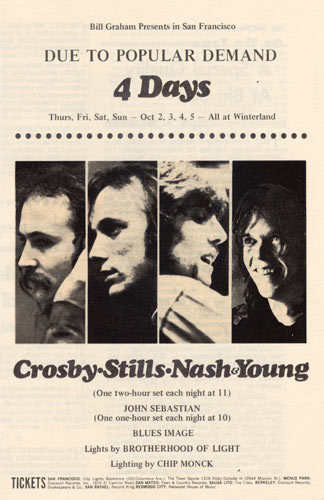 BG # 194 Crosby Stills Nash & Young Fillmore handbill BG194