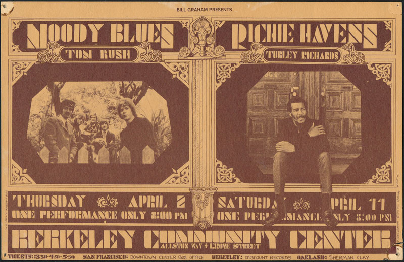 BG # 215A Moody Blues Fillmore postcard - blank back BG215A
