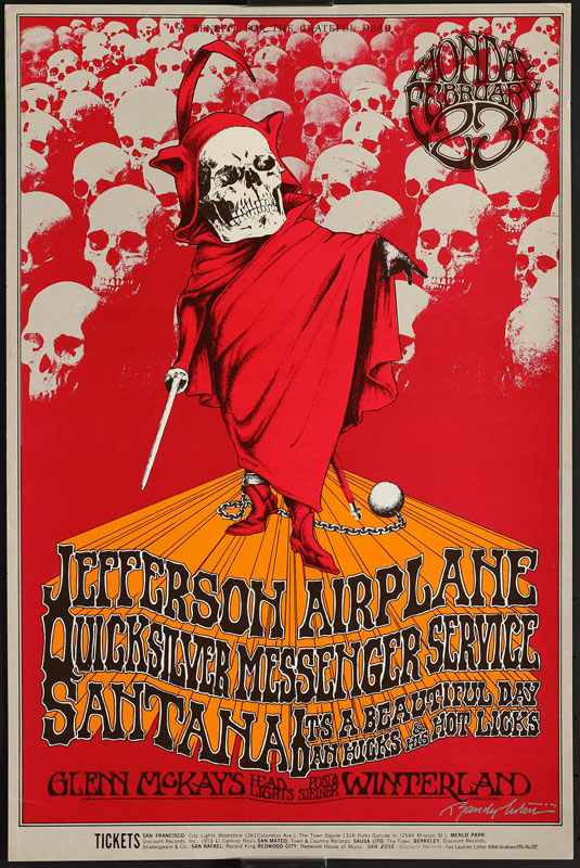 BG # 222-1 Benefit Concert For The Grateful Dead Fillmore Poster BG222