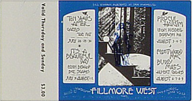 BG # 245 Ten Years After Fillmore Thursday - Sunday ticket BG245