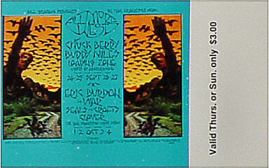 BG # 250 Chuck Berry Fillmore Thursday - Sunday ticket BG250