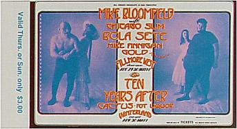 BG # 278 Mike Bloomfield Fillmore Thursday - Sunday ticket BG278