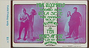 BG # 278 Mike Bloomfield Fillmore Friday ticket BG278