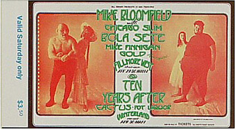 BG # 278 Mike Bloomfield Fillmore Saturday ticket BG278