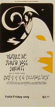 BG # 280 Humble Pie Fillmore Friday ticket BG280