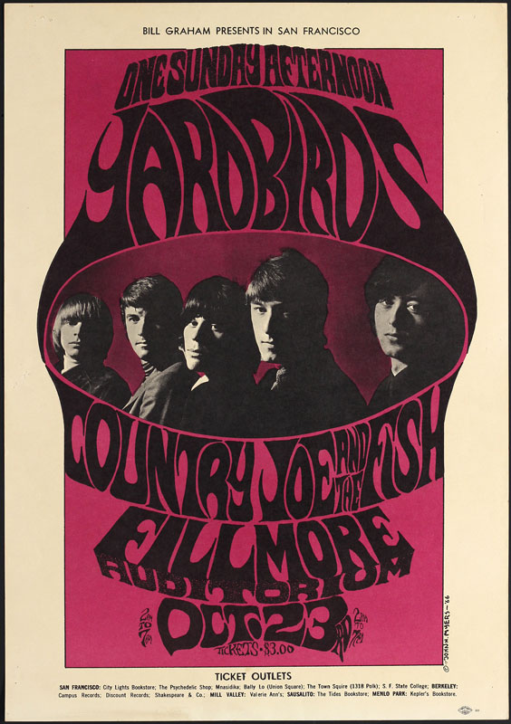 BG # 33-1 Yardbirds Fillmore Poster BG33