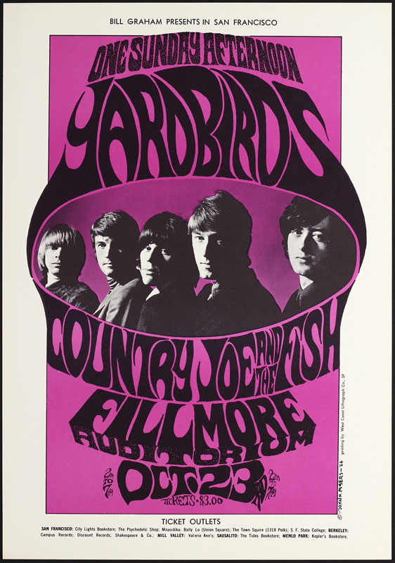 BG # 33-2 Yardbirds Fillmore Poster BG33