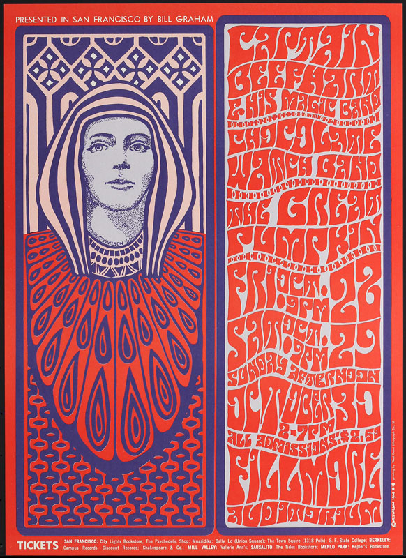 BG # 34-2 Captain Beefheart Fillmore Poster BG34