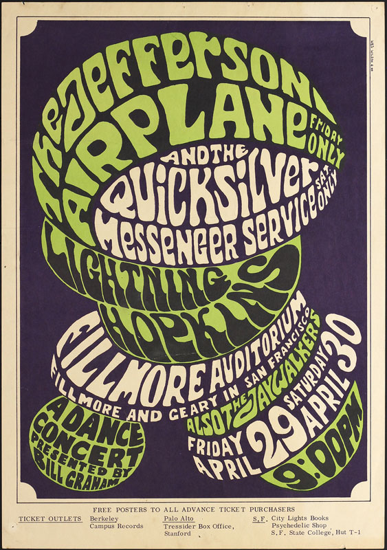 BG # 4-1 Jefferson Airplane Fillmore Poster BG4