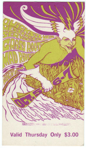 BG # 87 Quicksilver Messenger Service Fillmore Thursday ticket BG87