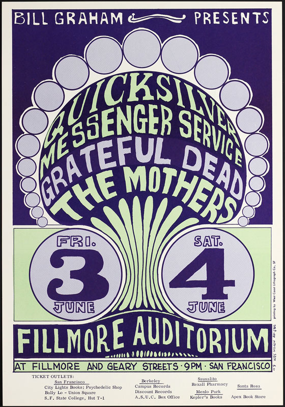 BG # 9-2 Quicksilver Messenger Service Fillmore Poster BG9