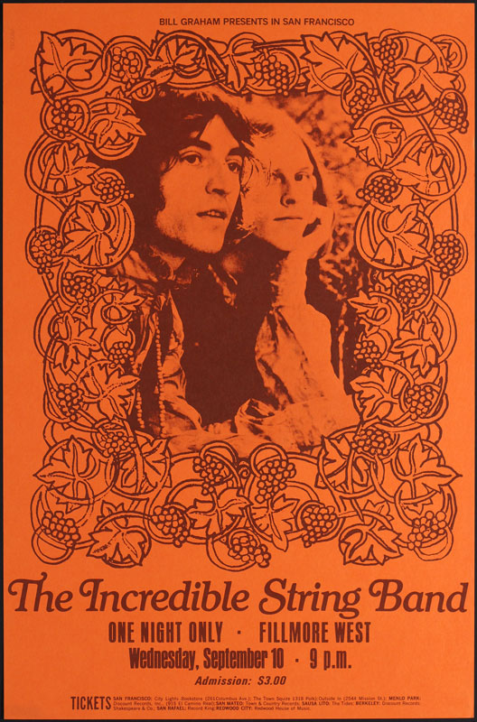 BG # ISBo-1 Incredible String Band Fillmore Poster BGISBo