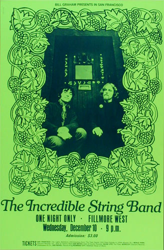 BG # ISBg-1 Incredible String Band Fillmore Poster BGISBg