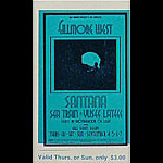 BG # 190 Santana Fillmore Thursday - Sunday ticket BG190