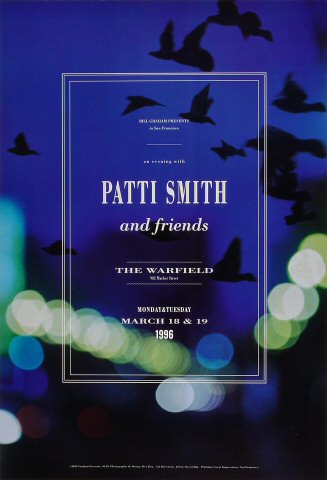 Patti Smith 1996 Warfield BGP138 Poster