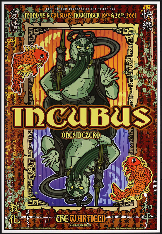 Incubus 2001 Warfield BGP273 Poster