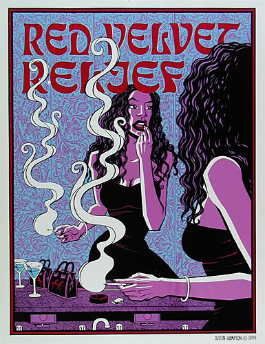 Justin Hampton Red Velvet Relief Poster